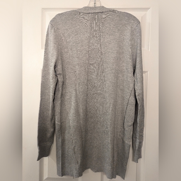 New LOVE ELLIE gray long knit open front soft lightweight cardigan sweater sz L - Picture 6 of 7
